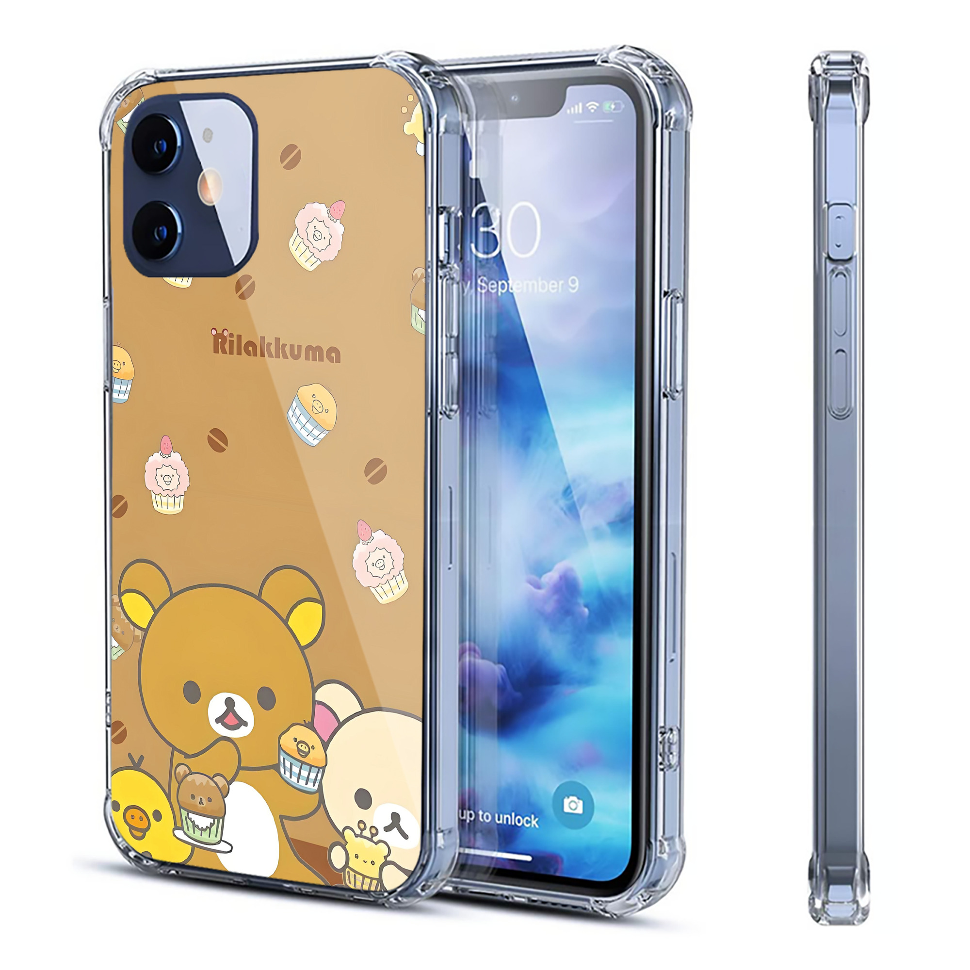 （画像用） リラックマ リラックマ キイロイトリ Rilakkuma Korilakkuma Kiiroitori 【iPhone 12シリーズ対応】透明スマホケース（クリアソフトケース）